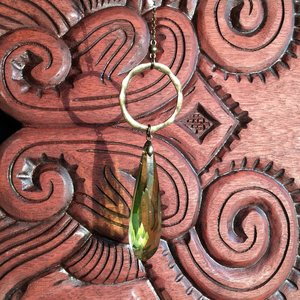 Peridot Green Crystal Sun Catcher - 80mm Prism, Handmade Window Decoration, Garden Accent, Unique Home Gift by 2 DirtyBirds Boutique