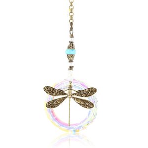 Boho Dragonfly Crystal Sun Catcher - 50mm Prism, Handmade Rainbow Maker for Windows, Perfect Gift from 2 Dirty Birds Boutique