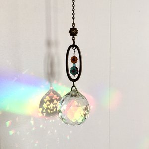 Sweet Bohemian Flower Window Sun Catcher - 30mm Prism Crystal Hanging - Garden or Home Accent - Artisanal Gift by 2 Dirty Birds Boutique