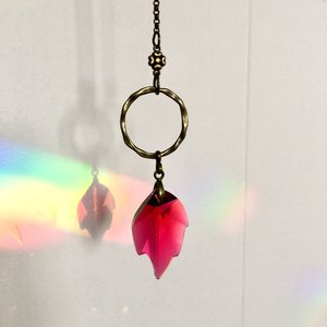 Bordeaux Sun Catcher - 40mm Stamped Strass, Crystal Window Hanging, Rainbow Light Prism, Boho Home or Car Charm Gift - 2 DirtyBirds Boutique