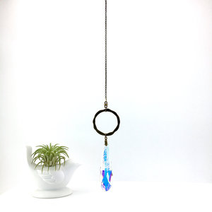Simple Boho Crystal Sun Catcher - Large 80mm AB Prism, Handmade Window Hanging, Garden Accent, Unique Home Gift by 2 Dirty Birds Boutique