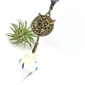 Owl Lover Sun Catcher, Crystal Prism Rainbow Maker, Brighten Your Window or Garden, Handmade Gift by 2 Dirty Birds Boutique