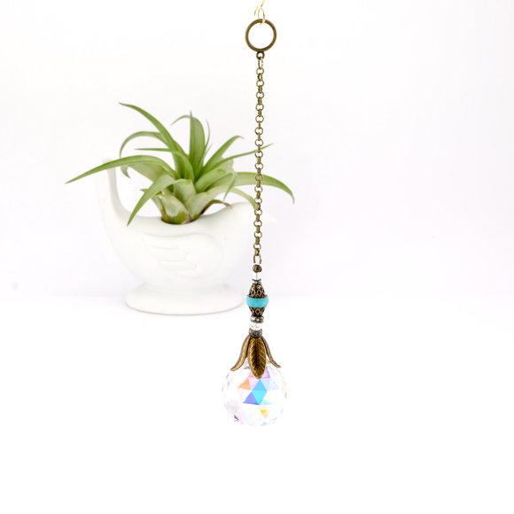 Simple Sun Catcher, Crystal Hanging with 30mm AB Crystal Sphere