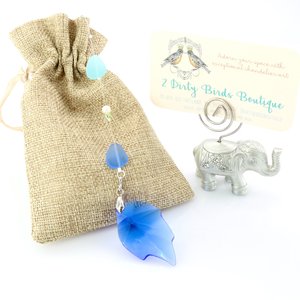 Sun Catcher, Crystal Prism Hanging, Blue Crystal Prism, Sea Glass, Home Decor, Garden, 45mm Crystal, Gift, 2 Dirty Birds Boutique