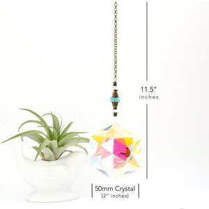 Geometry Crystal Sun Catcher, Crystal Hanging, LG 50mm, Rainbow Maker, Boho, Garden Decor, Window Decor, Gift, 2 Dirty Birds Boutique
