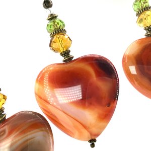 Boho Gemstone Hanging, LG, Agate, Heart, Sun Catcher, Window, Garden, Garden Hanging, Gift, Friend,  2 Dirty Birds Boutique
