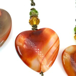Boho Gemstone Hanging, LG, Agate, Heart, Sun Catcher, Window, Garden, Garden Hanging, Gift, Friend,  2 Dirty Birds Boutique