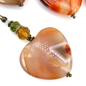 Boho Gemstone Hanging, LG, Agate, Heart, Sun Catcher, Window, Garden, Garden Hanging, Gift, Friend,  2 Dirty Birds Boutique