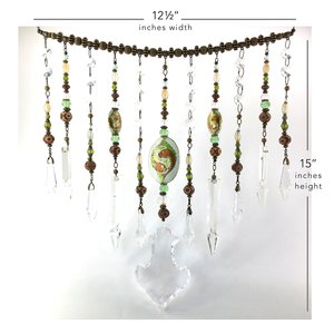 Unique Vintage and New Crystal Hanging, Handmade Beaded Curtain, for Window or Garden