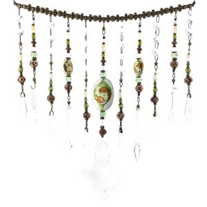 Unique Vintage and New Crystal Hanging, Handmade Beaded Curtain, for Window or Garden