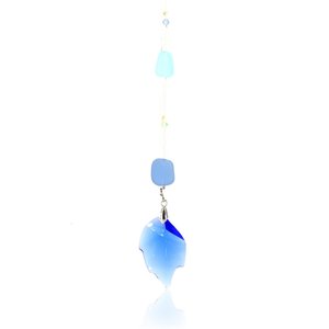 Sun Catcher, Crystal Prism Hanging, Blue Crystal Prism, Sea Glass, Home Decor, Garden, 45mm Crystal, Gift, 2 Dirty Birds Boutique