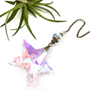 Sun Catcher, Celestial Stellar Star, Rainbow Maker - Crystal Hanging, 40mm AB Crystal, Home, Window, Car, Gift, 2 DirtyBirds Boutique