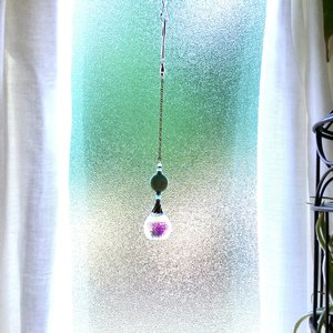 Sun Catcher with Jasper Stone, Rainbow Maker, Crystal, Window Hanging, Garden, Home, Car Charm, 30mm AB Sphere, Gift, 2 Dirty Birds Boutique