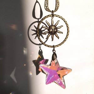 Sun Catcher, Celestial, Star Crystal, LG, Rainbow Maker, AB 50mm, Crystal Ornament, Home, Window, Garden, Car, Gift, 2 DirtyBirds Boutique