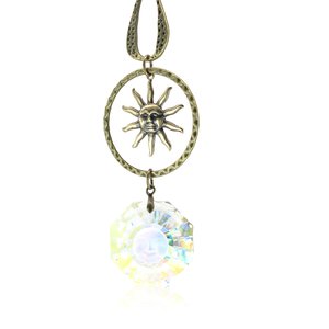 Sun Catcher, Moon Face, Sun, Crystal Hanging, Celestial, Rainbow Maker, AB 30mm, Home, Window Hanging, Garden, Gift, 2 DirtyBirds Boutique