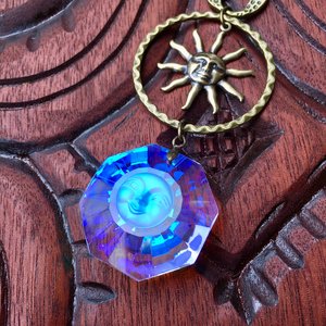 Sun Catcher, Moon Face, Sun, Crystal Hanging, Celestial, Rainbow Maker, AB 30mm, Home, Window Hanging, Garden, Gift, 2 DirtyBirds Boutique