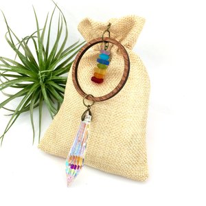 Sun Catcher, Rainbow, Chakra, Colors, Boho Hanging, LG, 76mm, Window Hanging, Garden, Car Charm, Ornament, Gift, 2 Dirty Birds Boutique