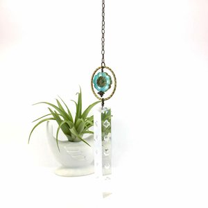 Vintage Crystal Prism Suncatcher: Flower Theme Window Garden Decor