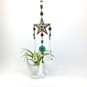 Boho Decor, Unique Ornate Star Filigree, Vintage New Crystal, Sun Catcher, Light Catcher, Window Rainbow Maker, Garden, Gift, 2 Dirty Bird