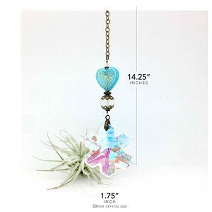 Very Large, Snowflake Crystal Sun Catcher for Window, Unique, 50mm, Boho Hanging, Rainbow Maker, Home, Garden, Gift, 2 DirtyBirds Boutique