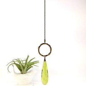 Sun Catcher, Gorgeous Peridot Crystal Prism, Boho Crystal Hanging for Windows, 80mm, Window Hanging, Garden, Gift, 2 DirtyBirds Boutique