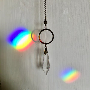 Simple, Delicate Sun Catcher for Window, Handmade, Crystal Hanging, 38mm, Rainbow Maker, Home, Car Charm, Gift, 2 DirtyBirds Boutique
