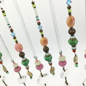 Unique, Crystal Curtain Hanging, Crystal Sun Catcher, Gemstones, Handmade Beaded Curtain, Window Decor, Garden, Home, Gift, 2 Dirty Birds