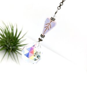 Crystal Heart Sun Catcher: Rainbow Prism with Austrian & Czech Crystal Beads