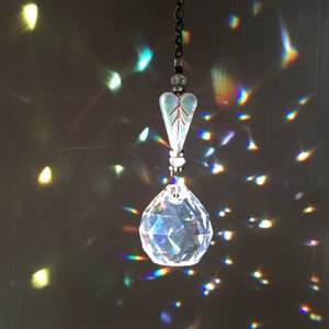 Crystal Heart Sun Catcher: Rainbow Prism with Austrian & Czech Crystal Beads