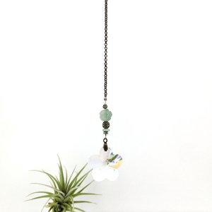Sweet Flower Crystal Sun Catcher with Aventurine Gemstone - Brighten Your Window or Garden