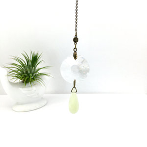 Boho Crystal Sun Catcher with Jade Drop - Rainbow Maker