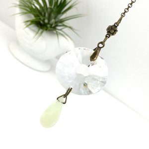 Boho Crystal Sun Catcher with Jade Drop - Rainbow Maker