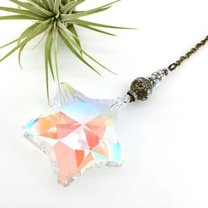 Crystal Star Sun Catcher: Austrian & Czech Beads, Artisan Made