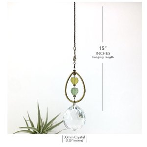 Bohemian Crystal Sun Catcher: Czech Glass Leaf Beads, Antique Bronze