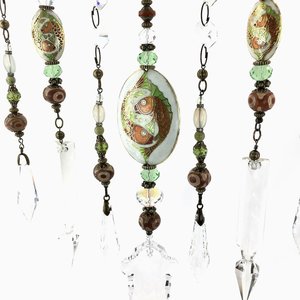 Unique Vintage and New Crystal Hanging, Handmade Beaded Curtain, for Window or Garden