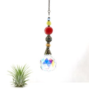 Various Gemstones Crystal Sun Catcher: 30mm AB Rainbow Prism Window Garden Decor