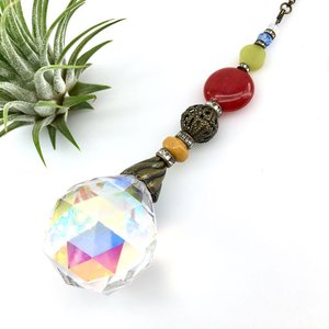Various Gemstones Crystal Sun Catcher: 30mm AB Rainbow Prism Window Garden Decor