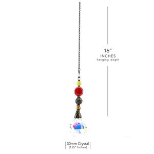 Various Gemstones Crystal Sun Catcher: 30mm AB Rainbow Prism Window Garden Decor