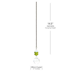 Flower Crystal Sun Catcher: 20mm Rainbow Prism Sphere, Czech Glass, Handmade