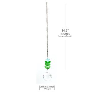 Flower Crystal Sun Catcher: 20mm Rainbow Prism Sphere, Czech Glass, Handmade