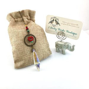 Boho Heart Crystal Sun Catcher: Window & Garden Decor, Asfour, Czech Beads