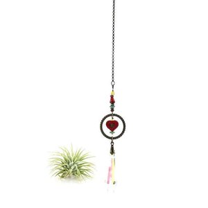 Boho Heart Crystal Sun Catcher: Window & Garden Decor, Asfour, Czech Beads