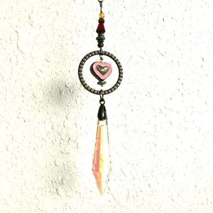 Boho Heart Crystal Sun Catcher: Window & Garden Decor, Asfour, Czech Beads