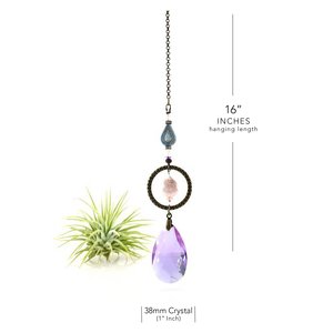 Purple Sun Catcher: Asfour Crystal, Keshi Pearl & Czech Beads