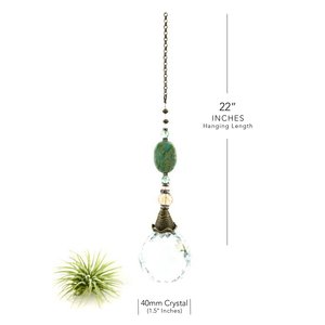 Jasper Gemstone Sun Catcher, 40mm Crystal Sphere, Rainbow Maker