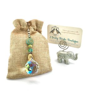 Nautilus Crystal Prism Sun Catcher: Czech Glass & Antique Bronze Beads