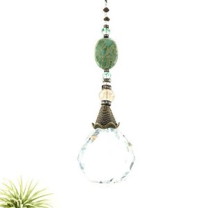 Jasper Gemstone Sun Catcher, 40mm Crystal Sphere, Rainbow Maker