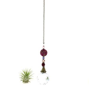 Purple Sea Sediment Jasper Gemstone Sun Catcher, 40mm Crystal Sphere, Rainbow Maker
