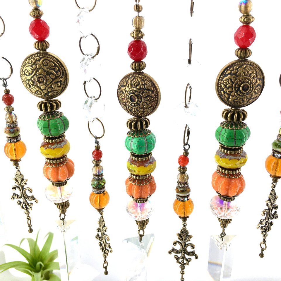 Unique Handmade Beaded Crystal Curtain: Vintage and New Prism for Window or Garden