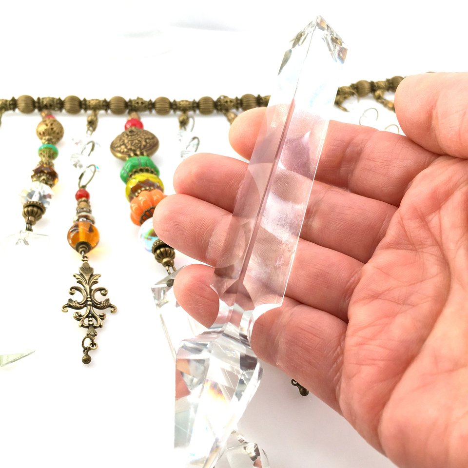 Unique Handmade Beaded Crystal Curtain: Vintage and New Prism for Window or Garden